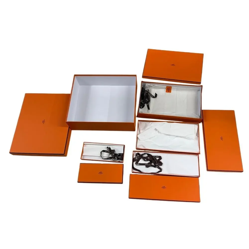 Hermès Paris Orange Gift Boxes Lot of 5 Assorted Sizes Largest 16x13x6 Empty